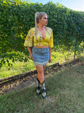 Cover Me In Pearls Denim Mini