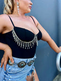Midnight Rodeo Fringe Bodysuit