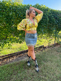 Cover Me In Pearls Denim Mini